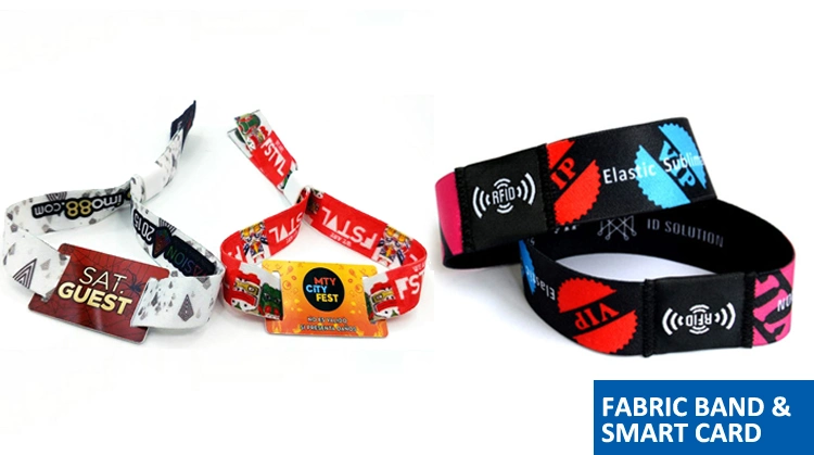 Event Music Festival 13.56MHz Passive Woven Fabric Cloth RFID NFC Wristband Bracelet