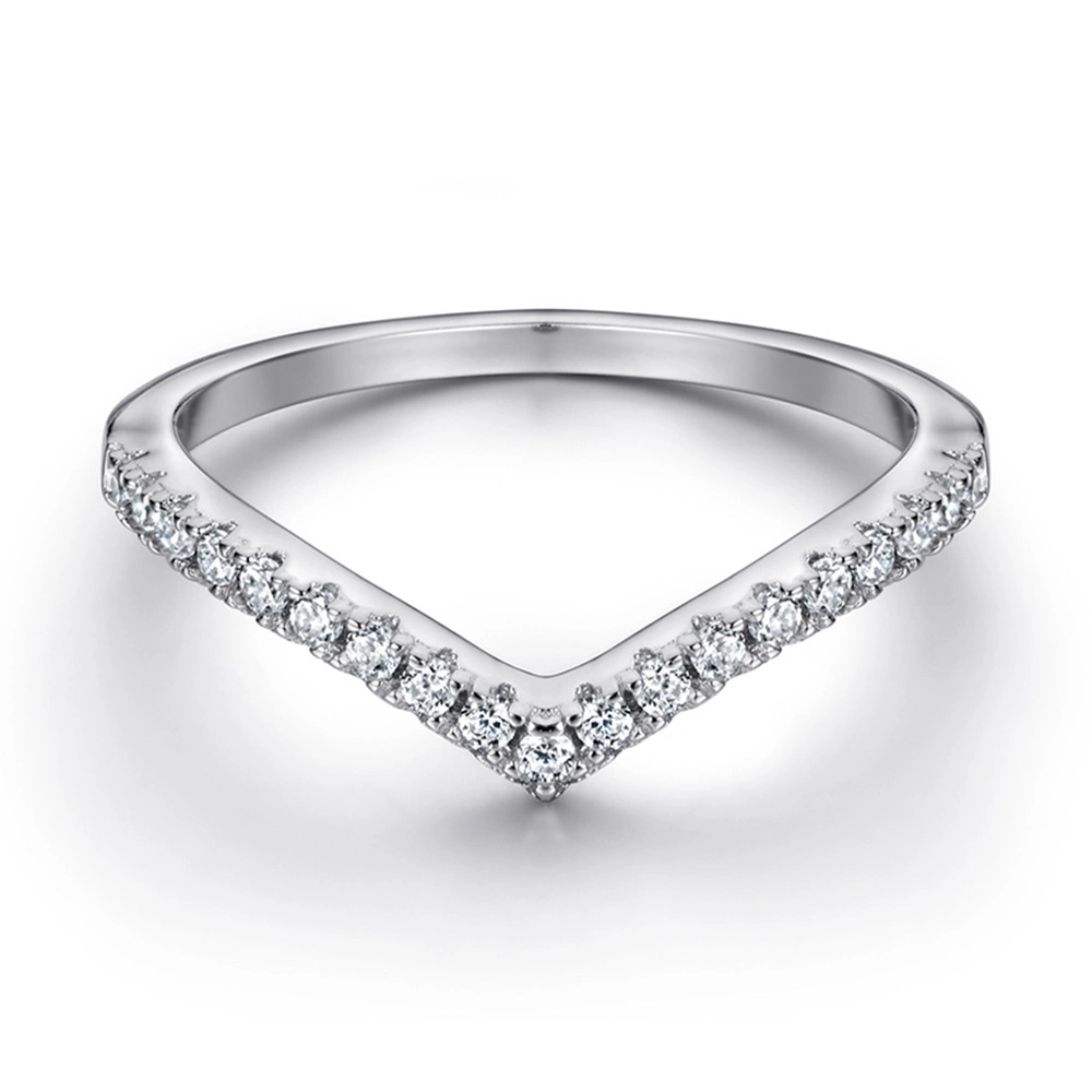 Women Wedding Engagement Crystal CZ Ring Classical Simple 925 Sterling Silver Diamond Ring