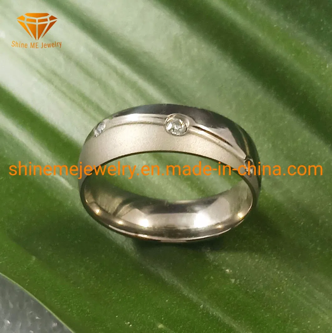 High Quality Tungsten Jewelry Stainless Steel Jewelry Polished and Matte Surface Titanium Jewelry Wedding Band Tr1984