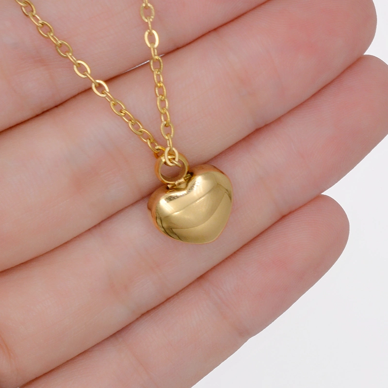 Stainless Steel 18K Gold Plated Jewelry Heart Pendant Custom Ashes Urn Necklace